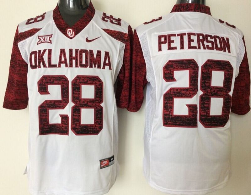NCAA Youth Oklahoma Sooners White Limited #28 peterson jerseys